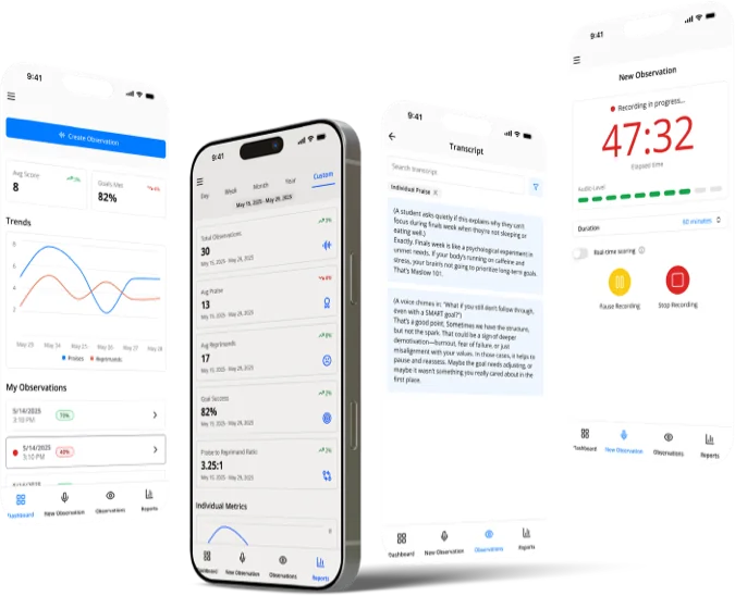 Education research platform interface